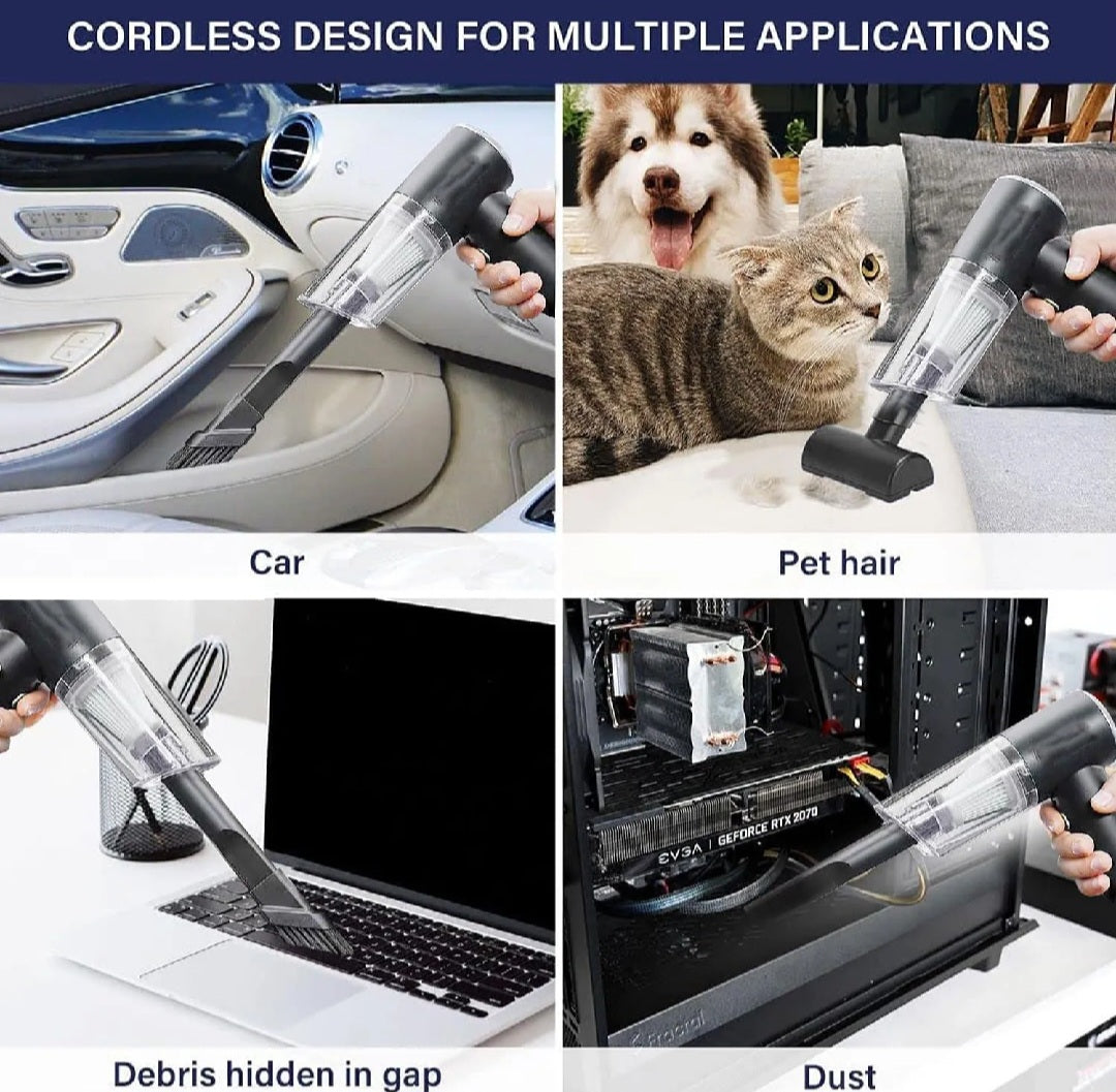 3 in 1 Vacuum Cleaner Rechargeable mini vacuum Cleaner portable handi size best for car & home use & more.